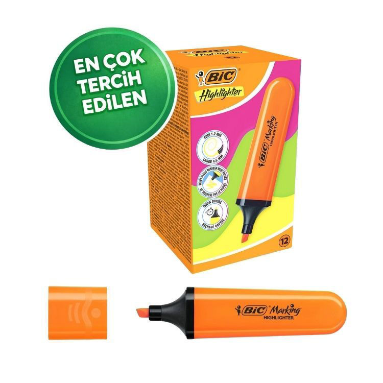 BIC Marking Flat Fosforlu Kalem Turuncu